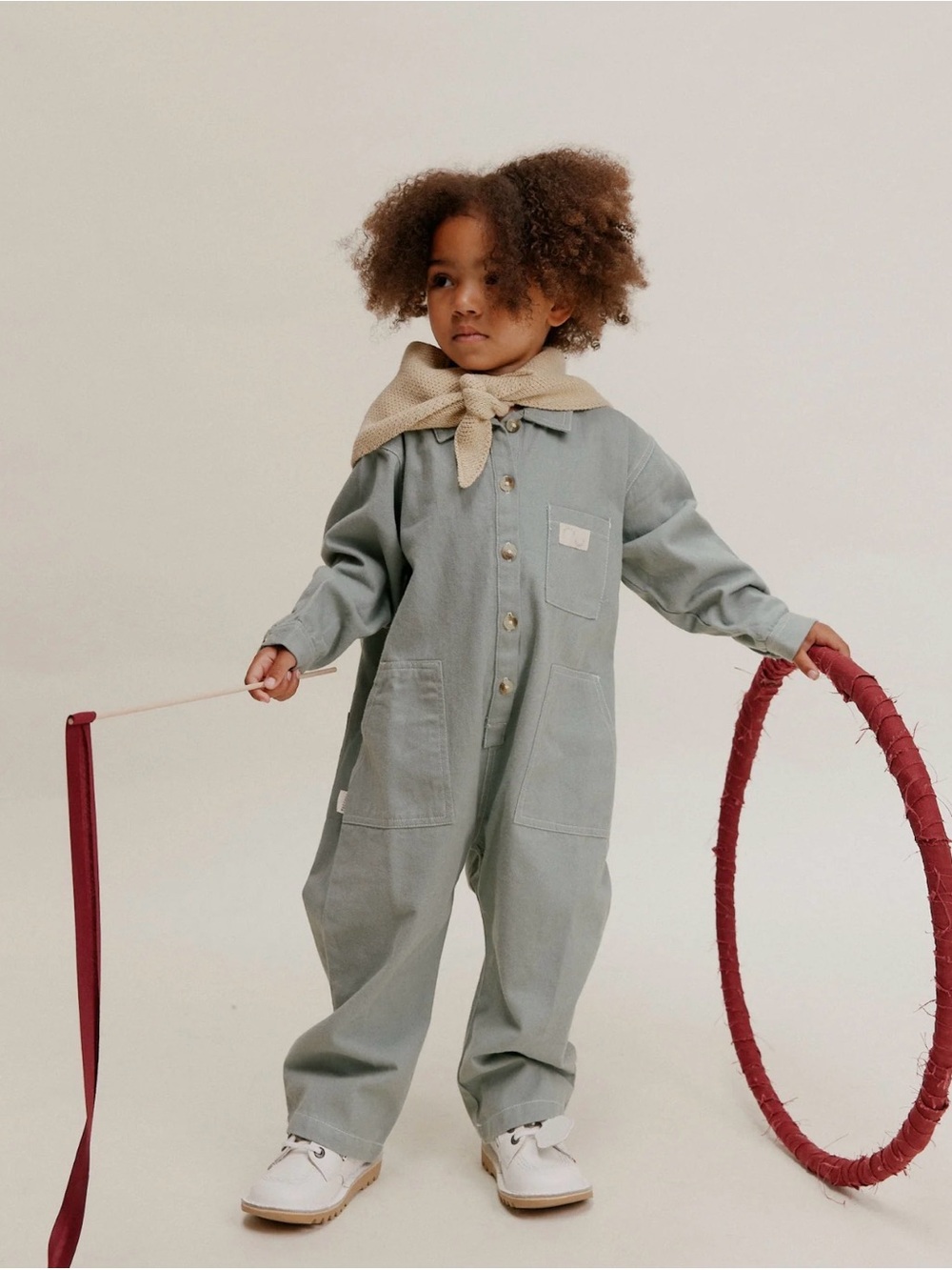 Claude & Co Western Seagreen Overall Long-Sleeve Utility Jumpsuit 2-3y Toddler